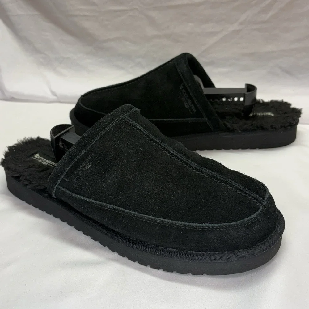 Koolaburra by Ugg Slippers Mens 14 Bordon Moccasin Black Shearling Suede 1105891